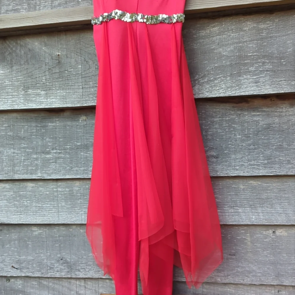 Dance Wear Red Embellished Sequin Beaded Formal Ballerina Skirted Leotards EUC